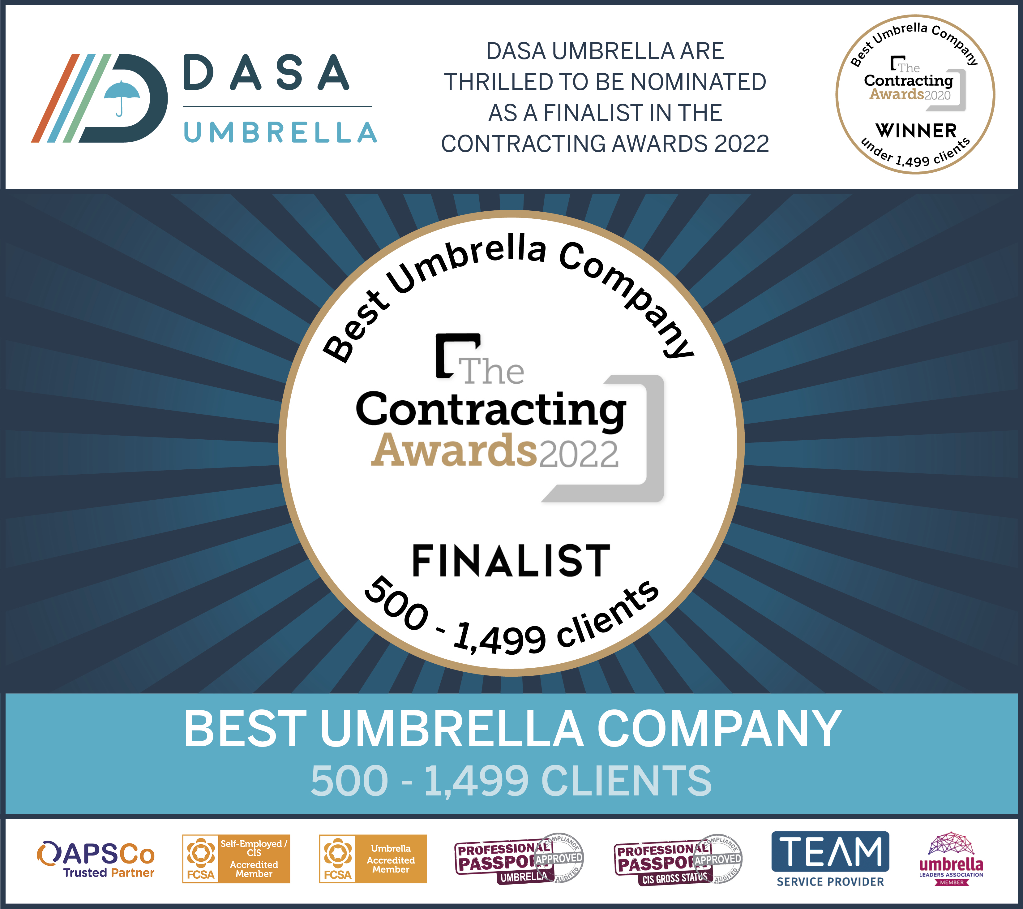 DASA SHORTLISTED IN THE CONTRACTING AWARDS 2022